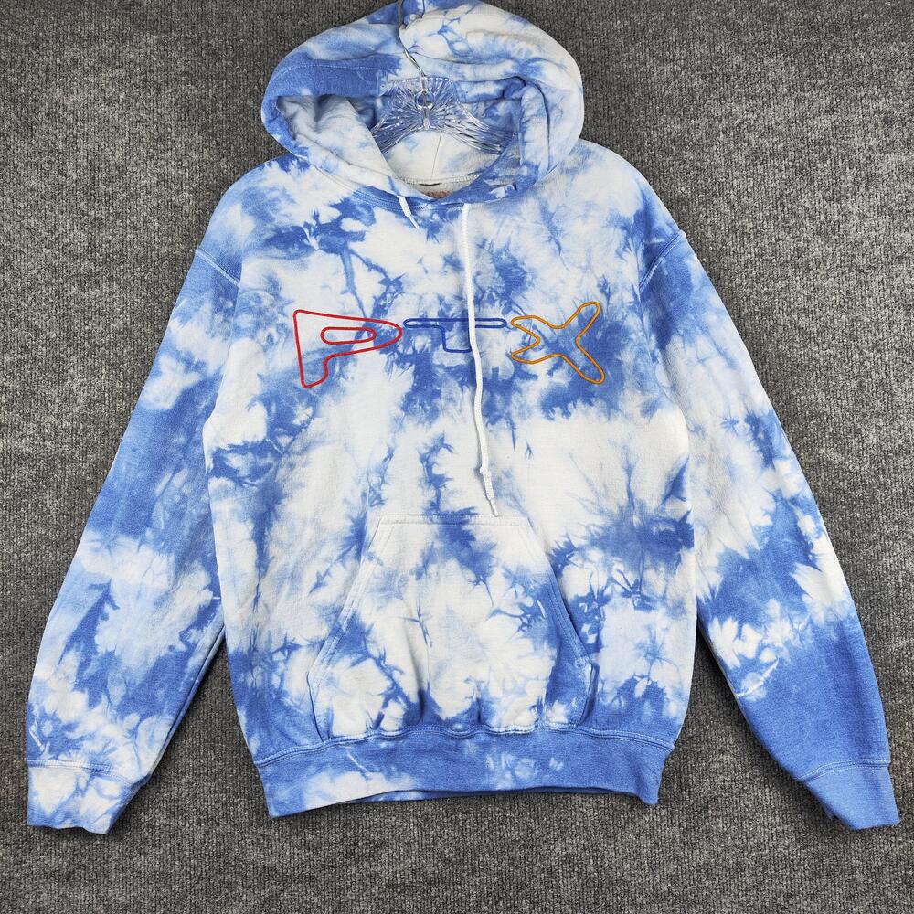 Pentatonix Hoodie Mens Medium Blue Tie Dye PTX Tour Pullover Sweatshirt Graphic
